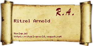 Ritzel Arnold névjegykártya